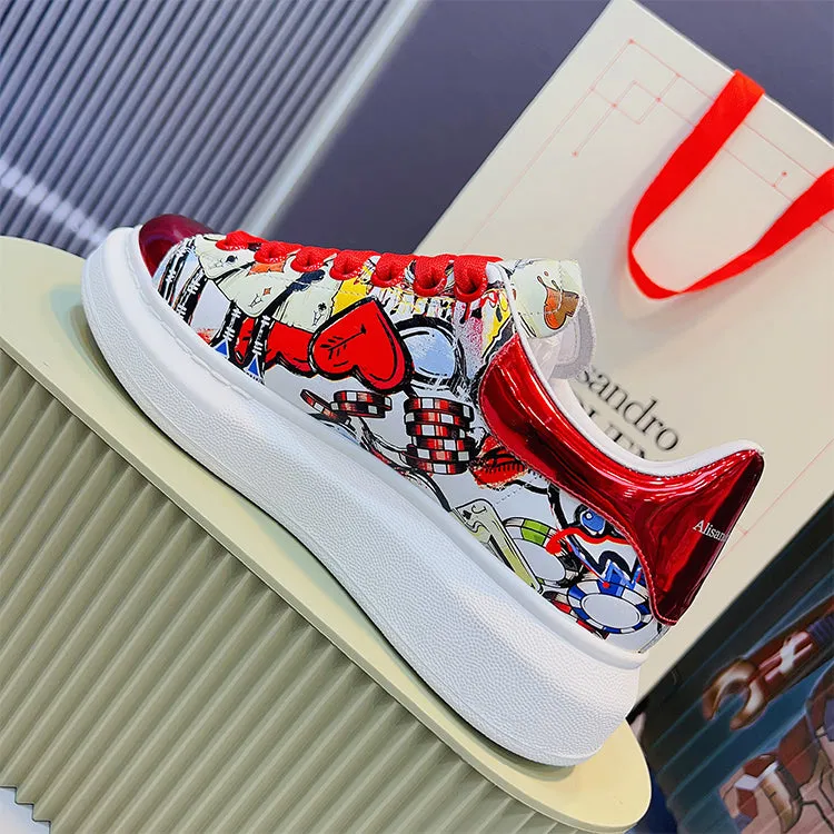 ALEXANDRO MOQUEN GRAFFITI CAMO CHUNKY SOLE UNISEX SNEAKER