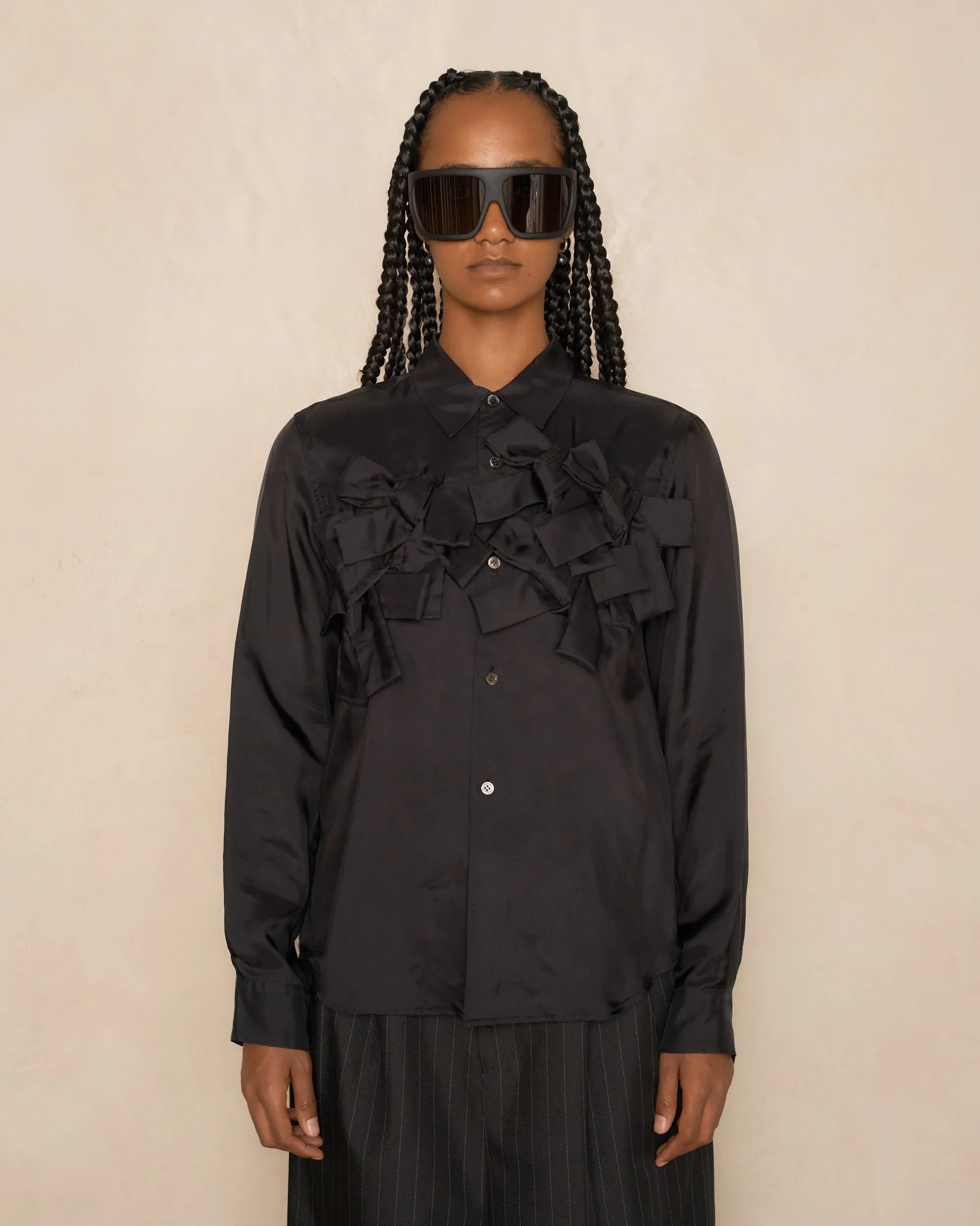 Black Bow Long Sleeve Shirt