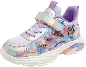 Girls Air Cushion Sneakers Toddler Kids Platform Walking Resistant Tennis Shoes Leather Comfortable Travel Sneakers