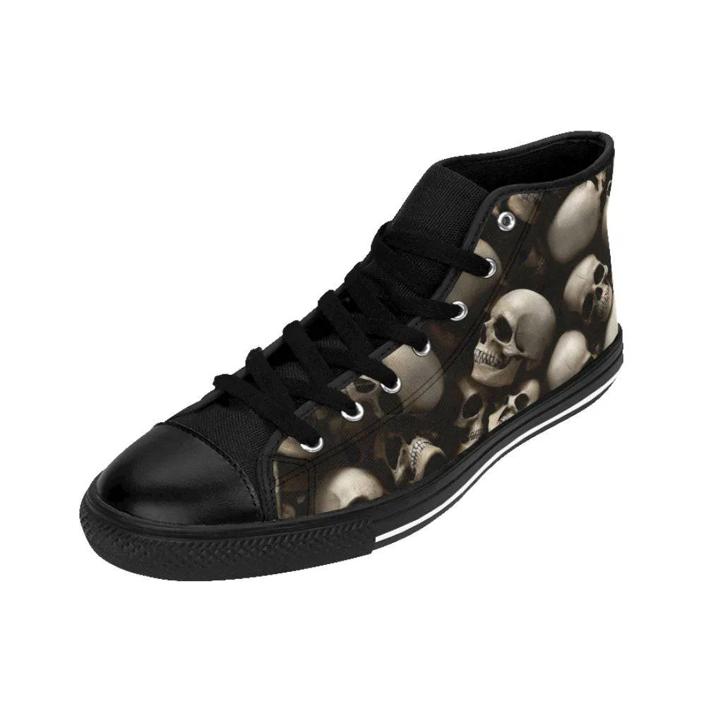 Human skulls halloween and apocalypse concept Men's High-top Sneakers
