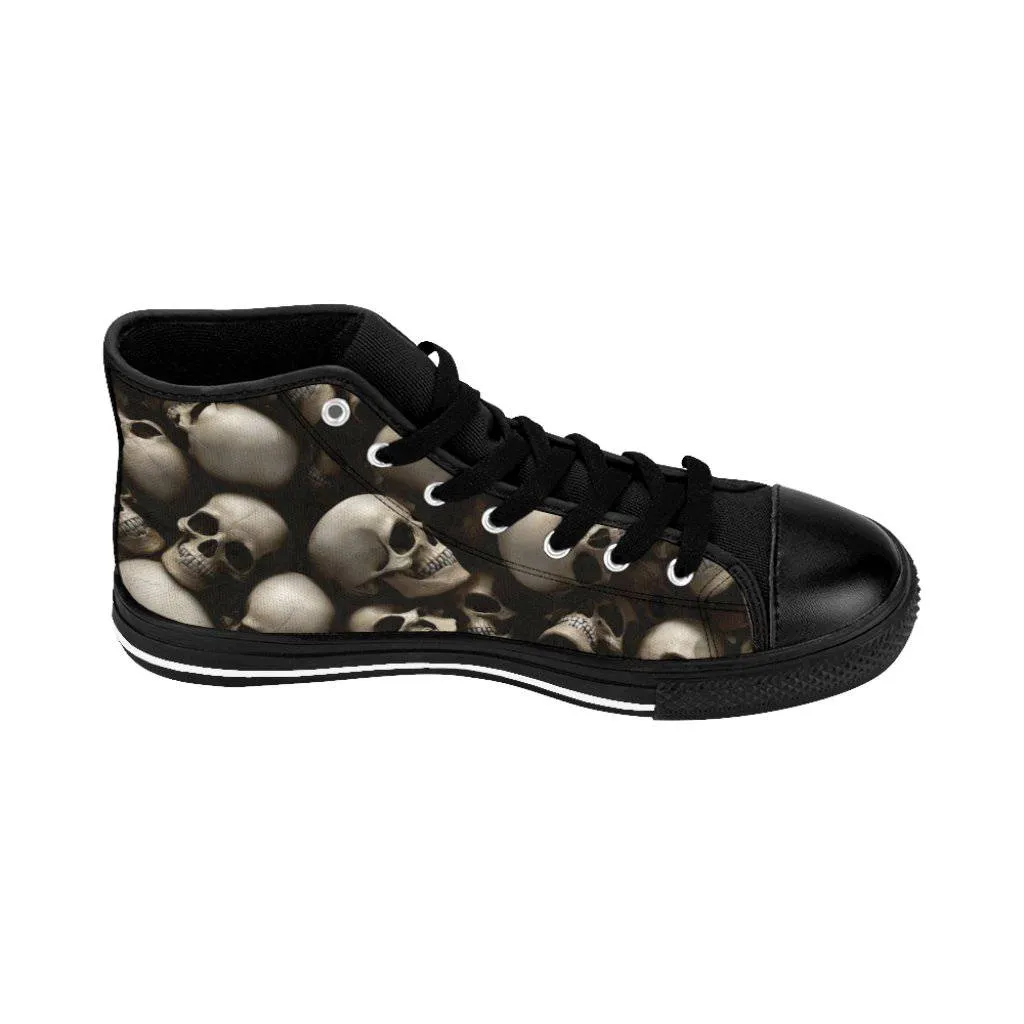 Human skulls halloween and apocalypse concept Men's High-top Sneakers