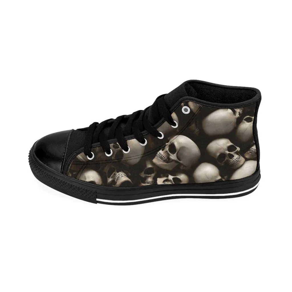 Human skulls halloween and apocalypse concept Men's High-top Sneakers