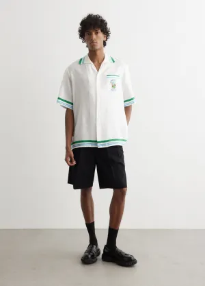 Knitted Collar Short Sleeve Shirt