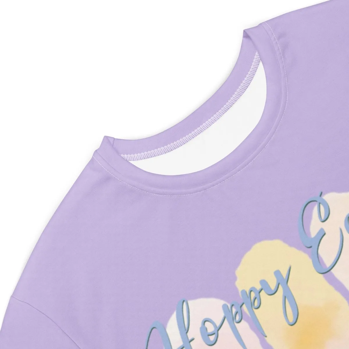 Lavender Hoppy Easter Brushstroke Design Oversized T-shirt Dress 2XS-6XL Cute, Pastel Spring Apparel