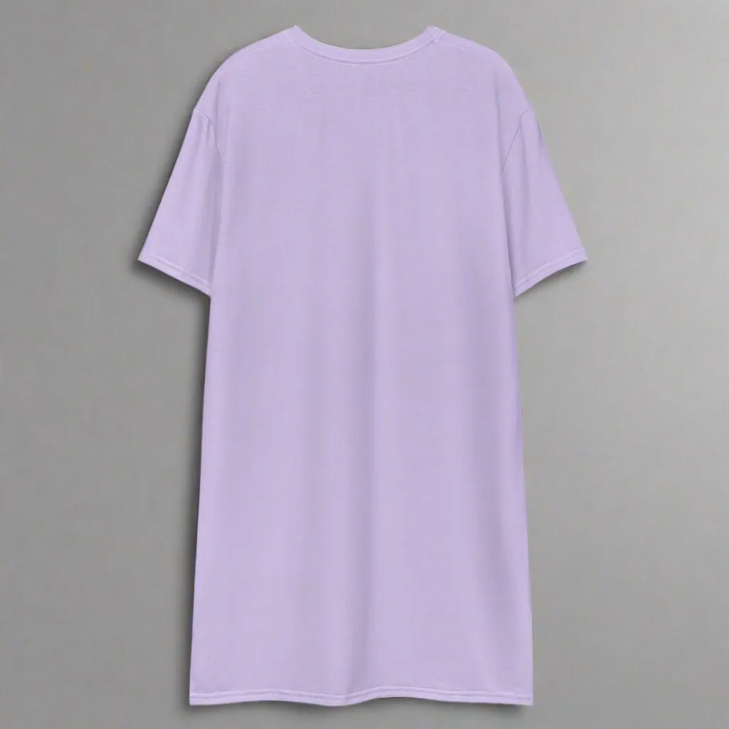Lavender Hoppy Easter Brushstroke Design Oversized T-shirt Dress 2XS-6XL Cute, Pastel Spring Apparel
