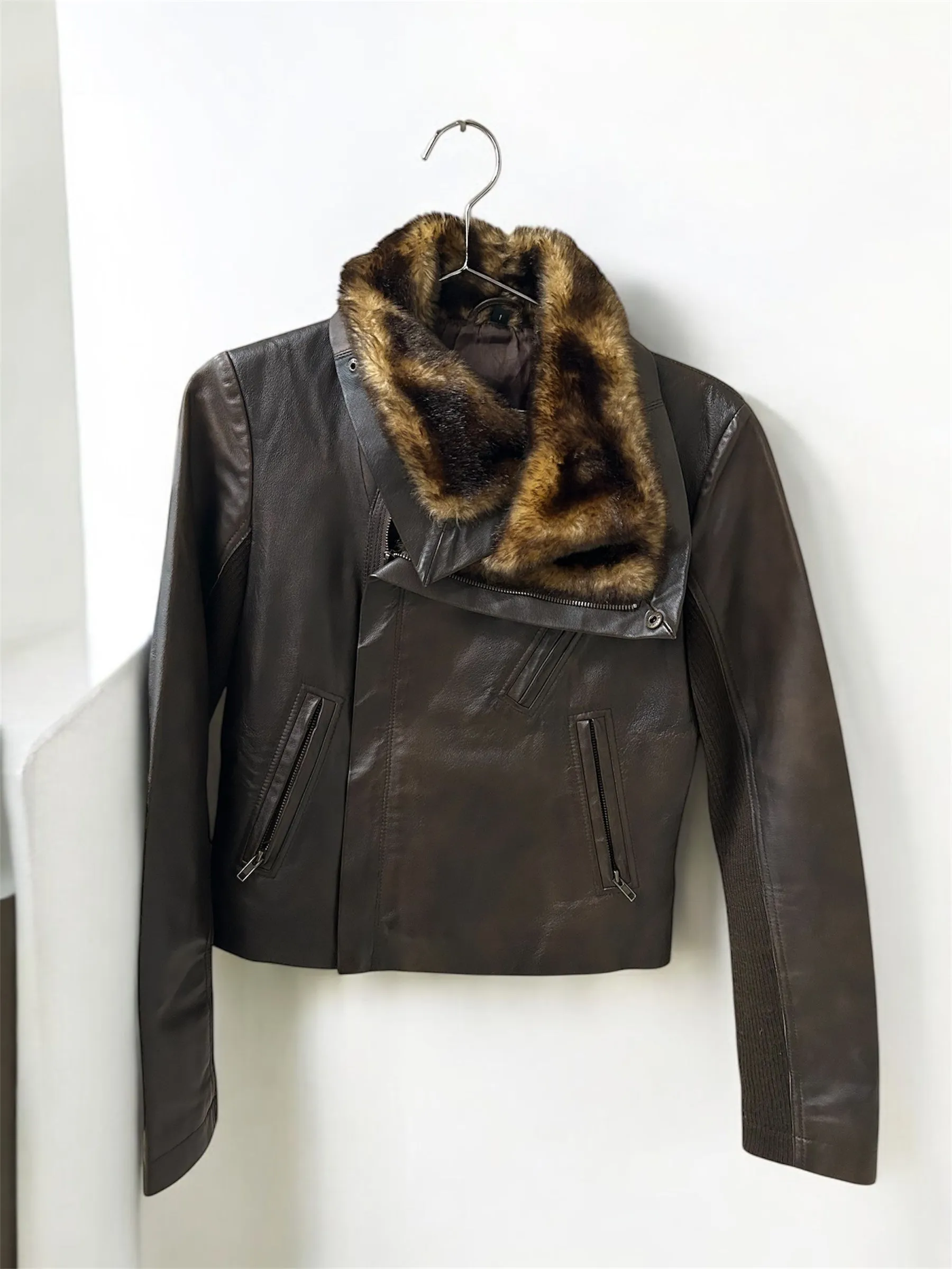 Leather Fur Brown