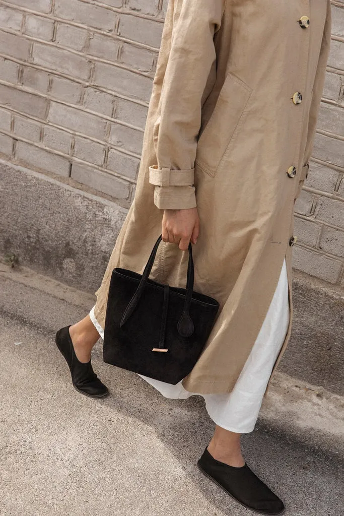 Little Liffner Sprout Tote Mini  - Black Suede