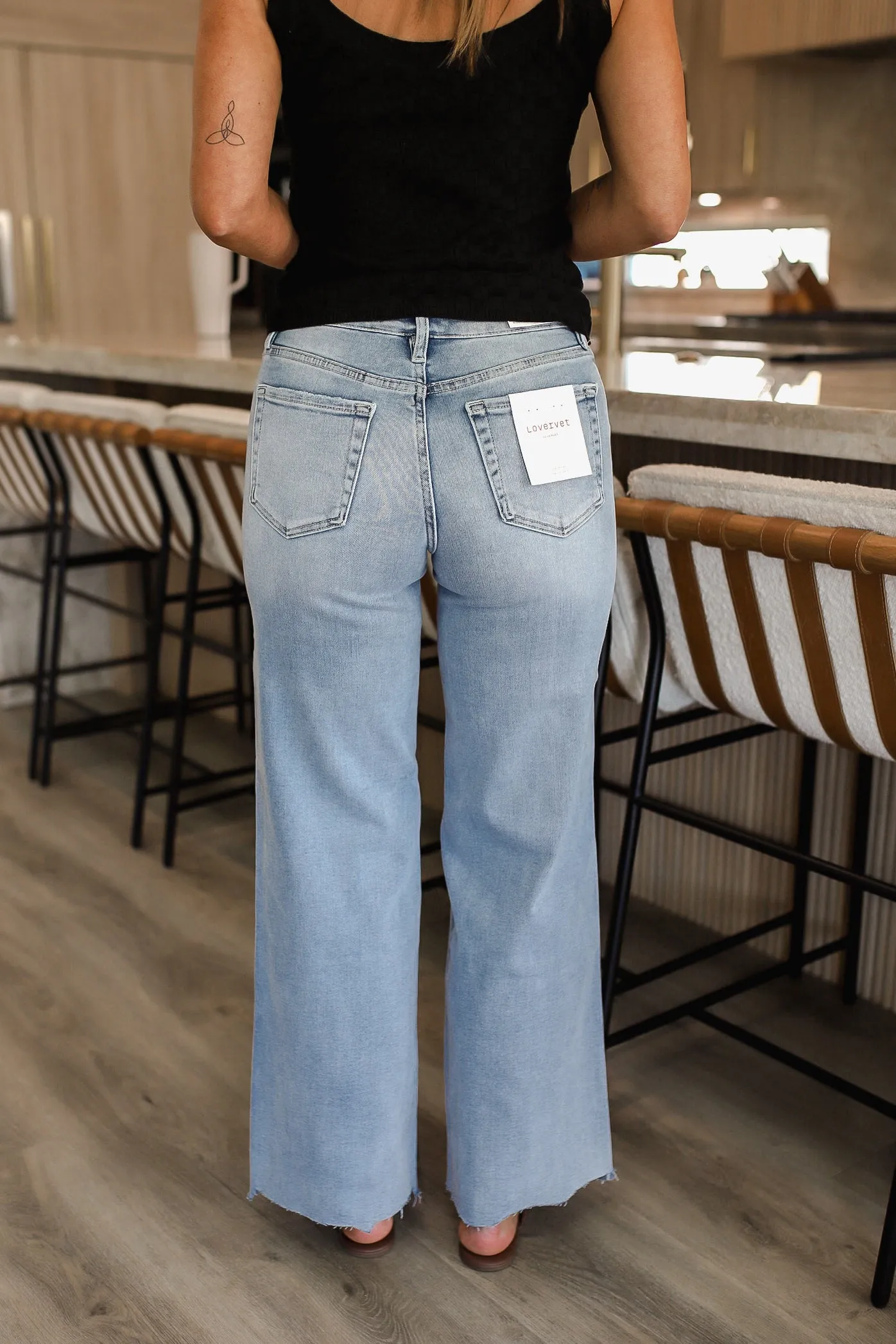 Margeau Raw Hem Wide Leg Jeans