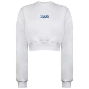 Nicce Anta Womens White Cropped Sweater