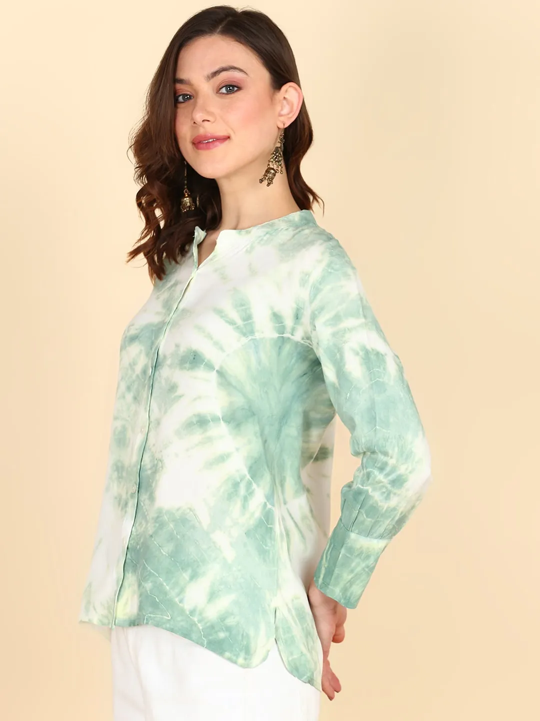 Rayon Tie-Dye Off-White Shirt