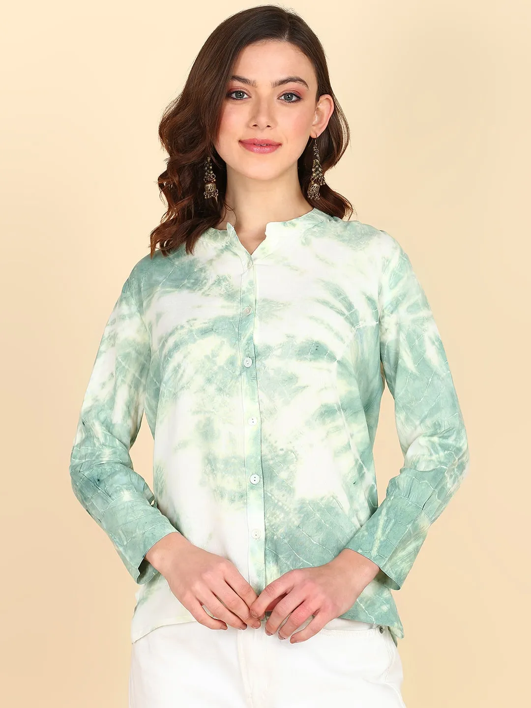 Rayon Tie-Dye Off-White Shirt