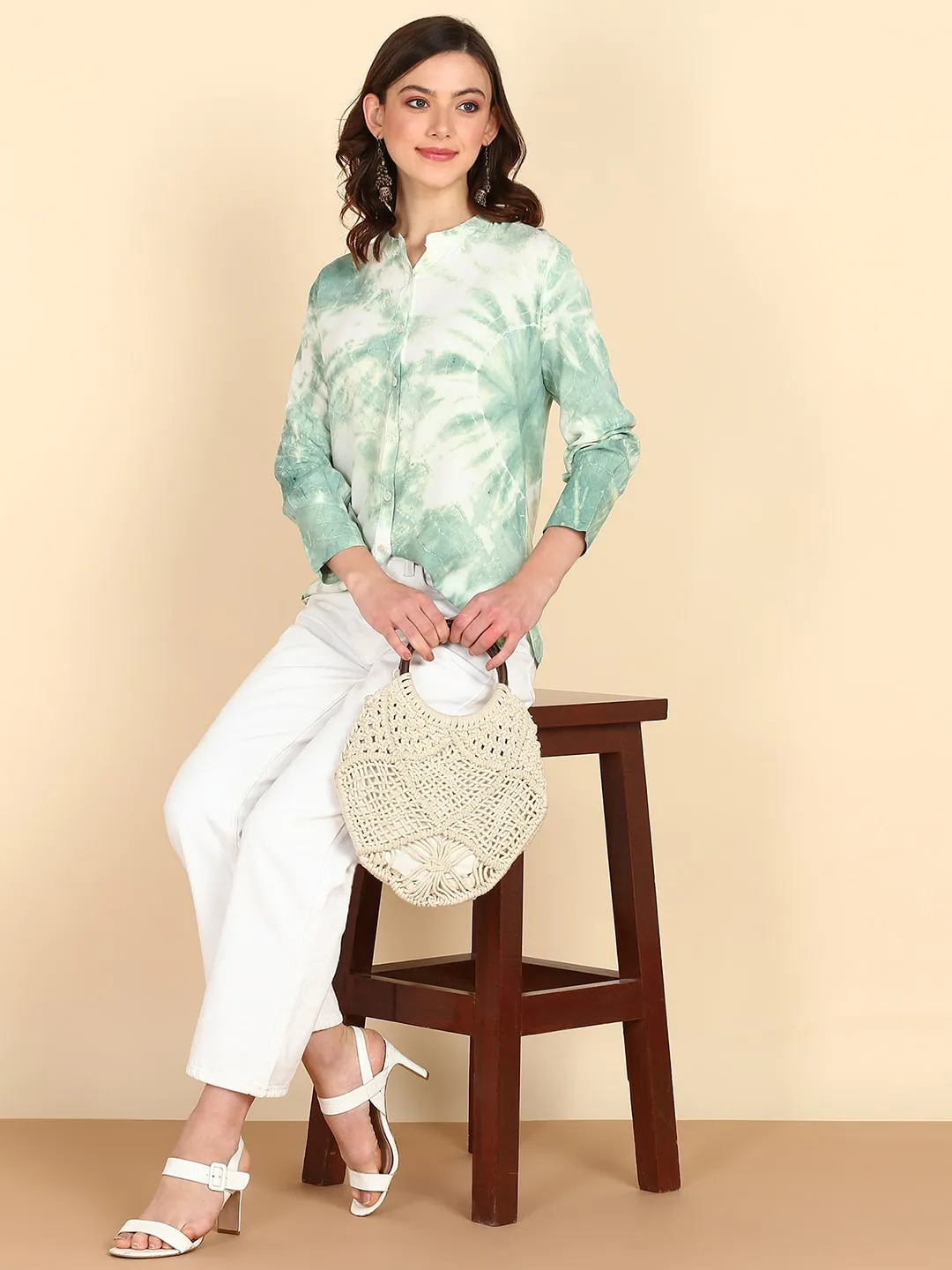 Rayon Tie-Dye Off-White Shirt