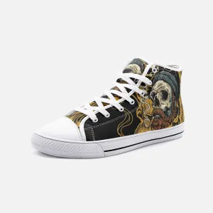 Smoking Skull Sailor Unisex High Top Canvas Shoes