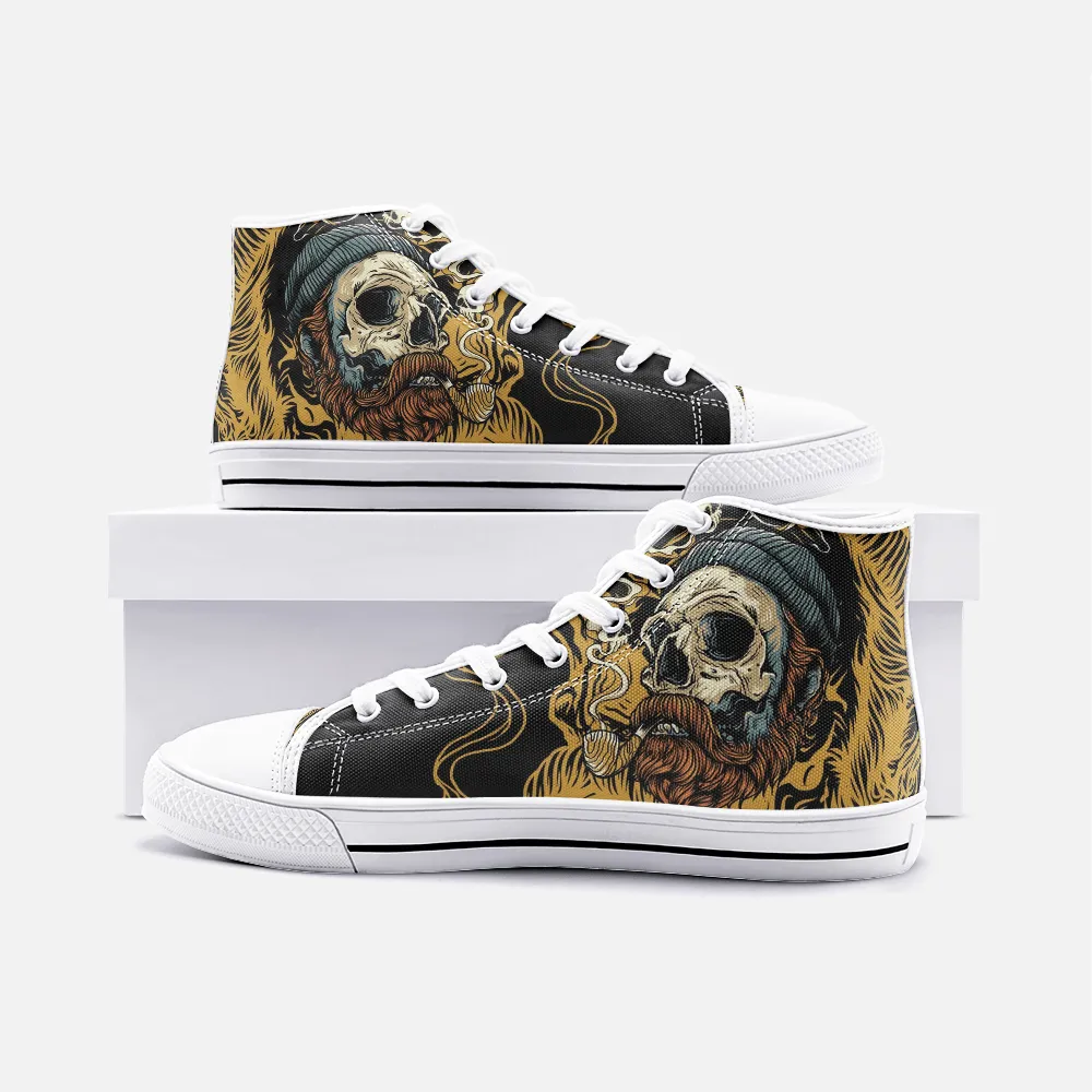 Smoking Skull Sailor Unisex High Top Canvas Shoes