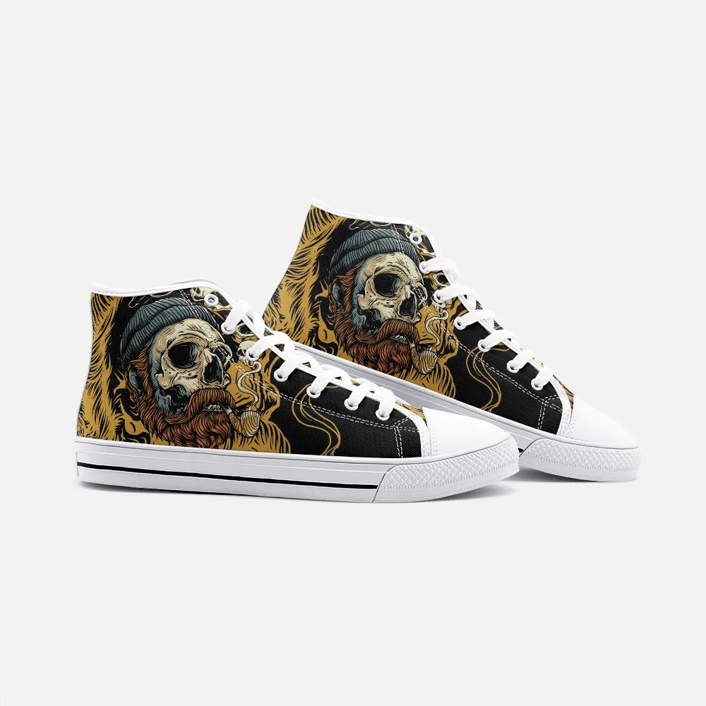 Smoking Skull Sailor Unisex High Top Canvas Shoes