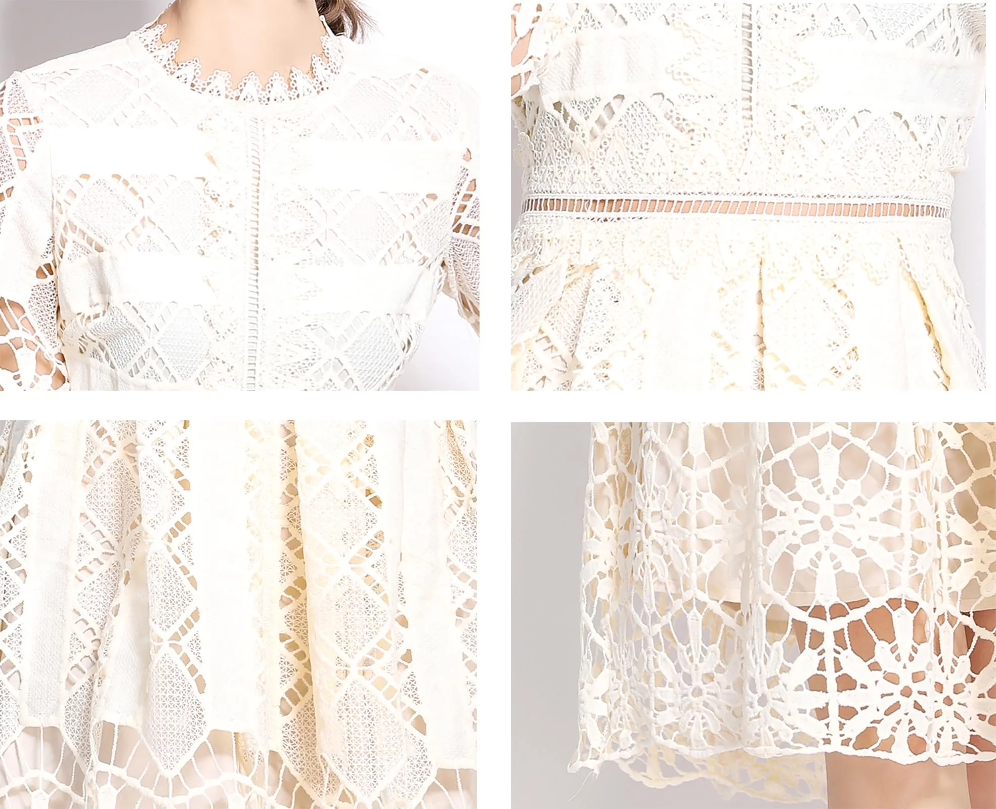 Womens 2/3 Sleeve Wedding Midi Dress